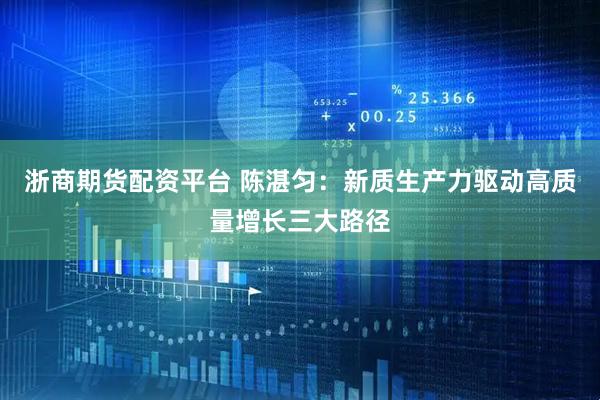 浙商期货配资平台 陈湛匀：新质生产力驱动高质量增长三大路径